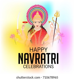 Vector illustration of a Banner for Happy Navratri with Maa Durga.