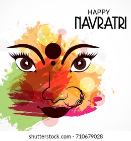 Vector illustration of a Banner for Happy Navratri with Maa Durga.