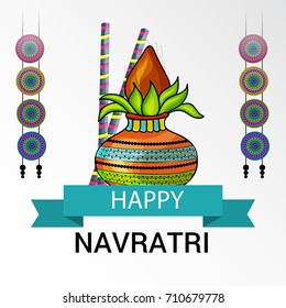 Vector illustration of a Banner for Happy Navratri with Maa Durga.