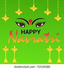 Vector Illustration Banner Happy Navratri Stock Vector (Royalty Free ...