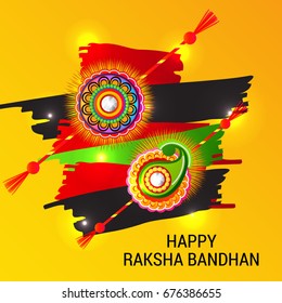 Vector illustration of a Banner for Happy Raksha Bandhan.