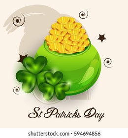 Vector illustration of a Banner for Happy Saint Patrick's Day.
