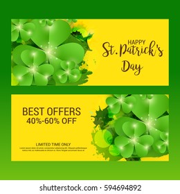 Vector illustration of a Banner for Happy Saint Patrick's Day.