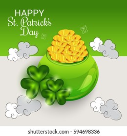 Vector illustration of a Banner for Happy Saint Patrick's Day.