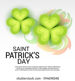 Vector illustration of a Banner for Happy Saint Patrick's Day.