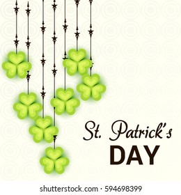Vector illustration of a Banner for Happy Saint Patrick's Day.