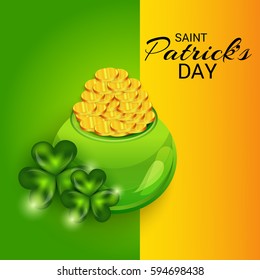 Vector illustration of a Banner for Happy Saint Patrick's Day.