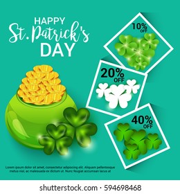 Vector illustration of a Banner for Happy Saint Patrick's Day.