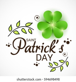 Vector illustration of a Banner for Happy Saint Patrick's Day.