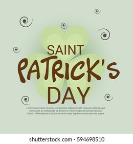 Vector illustration of a Banner for Happy Saint Patrick's Day.