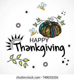 Vector illustration of a Banner for Happy Thanksgiving Day Celebration.