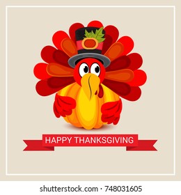 Vector illustration of a Banner for Happy Thanksgiving Day Celebration.