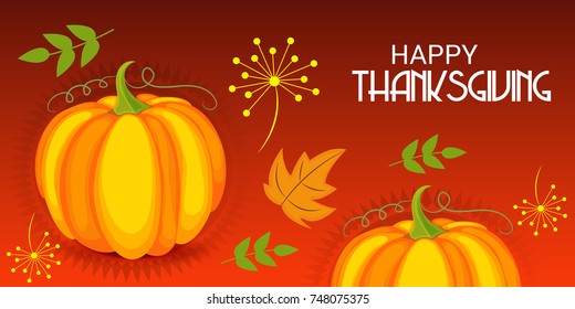 Vector illustration of a Banner for Happy Thanksgiving Day Celebration.