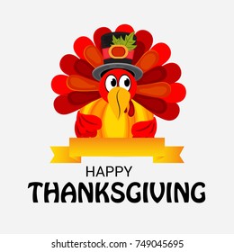 Vector illustration of a Banner for Happy Thanksgiving Day Celebration.