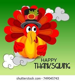 Vector illustration of a Banner for Happy Thanksgiving Day Celebration.