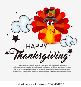 Vector illustration of a Banner for Happy Thanksgiving Day Celebration.
