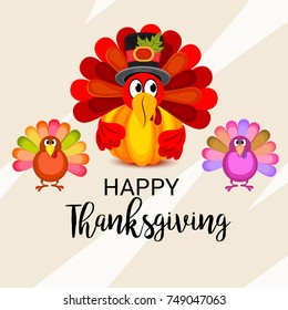 Vector illustration of a Banner for Happy Thanksgiving Day Celebration.