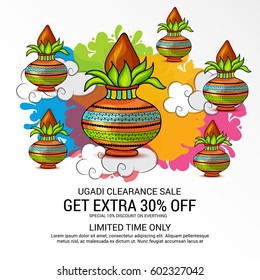 Vector illustration of a Banner for Happy Ugadi.