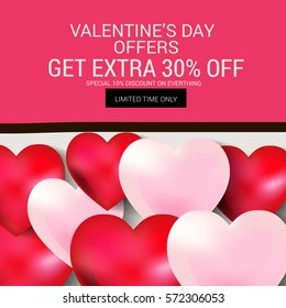 Vector illustration of a Banner For Happy Valentine's Day.