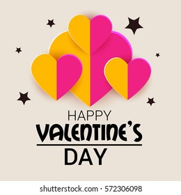 Vector illustration of a Banner For Happy Valentine's Day.