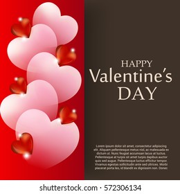 Vector illustration of a Banner For Happy Valentine's Day.