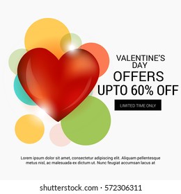 Vector illustration of a Banner For Happy Valentine's Day.