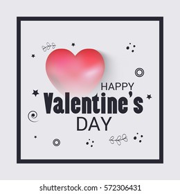 Vector illustration of a Banner For Happy Valentine's Day.