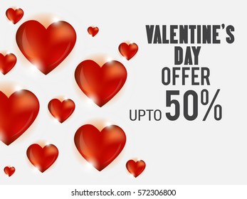 Vector illustration of a Banner For Happy Valentine's Day.