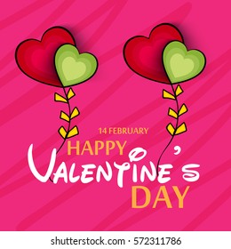 Vector illustration of a Banner For Happy Valentine's day.