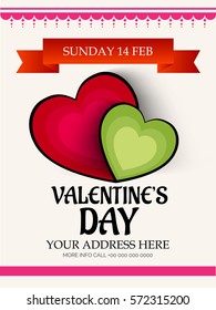 Vector illustration of a Banner For Happy Valentine's day.