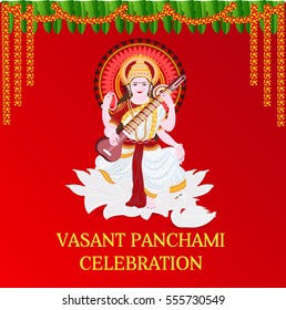 Vector illustration of a Banner For Happy Vasant Panchami celebration.