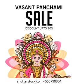 Vector illustration of a Banner For Happy Vasant Panchami celebration.