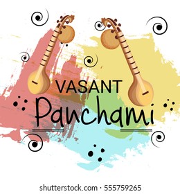 Vector illustration of a Banner For Happy Vasant Panchami celebration.