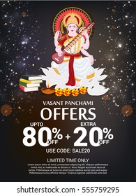 Vector illustration of a Banner For Happy Vasant Panchami celebration.