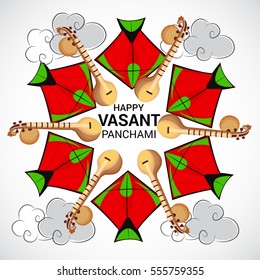Vector illustration of a Banner For Happy Vasant Panchami celebration.