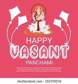 Vector illustration of a Banner For Happy Vasant Panchami celebration.