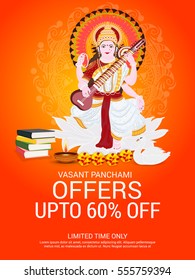 Vector illustration of a Banner For Happy Vasant Panchami celebration.