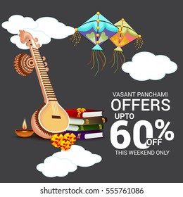 Vector illustration of a Banner For Happy Vasant Panchami celebration.