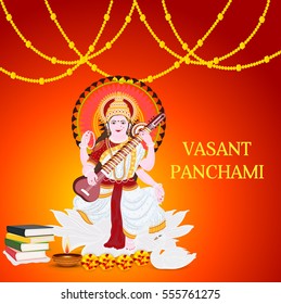 Vector illustration of a Banner For Happy Vasant Panchami celebration.