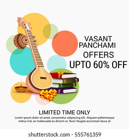 Vector illustration of a Banner For Happy Vasant Panchami celebration.