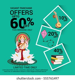 Vector illustration of a Banner For Happy Vasant Panchami celebration.