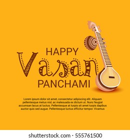 Vector illustration of a Banner For Happy Vasant Panchami celebration.