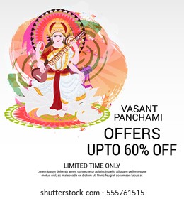 Vector illustration of a Banner For Happy Vasant Panchami celebration.