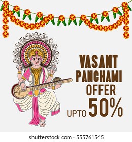 Vector illustration of a Banner For Happy Vasant Panchami celebration.