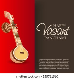Vector illustration of a Banner For Happy Vasant Panchami celebration.