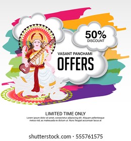 Vector illustration of a Banner For Happy Vasant Panchami celebration.