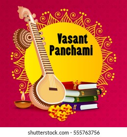 Vector illustration of a Banner For Happy Vasant Panchami celebration.