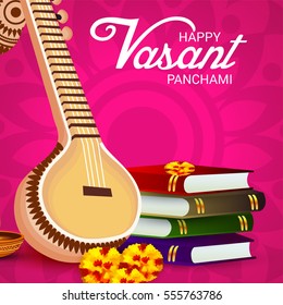 Vector illustration of a Banner For Happy Vasant Panchami celebration.