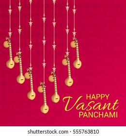 Vector illustration of a Banner For Happy Vasant Panchami celebration.