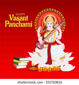 Vector illustration of a Banner For Happy Vasant Panchami celebration.